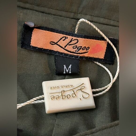 L'Pogee tiered maxi Ruffle Skirt Size medium NWT olive green boho gypsy festival - Picture 14 of 16